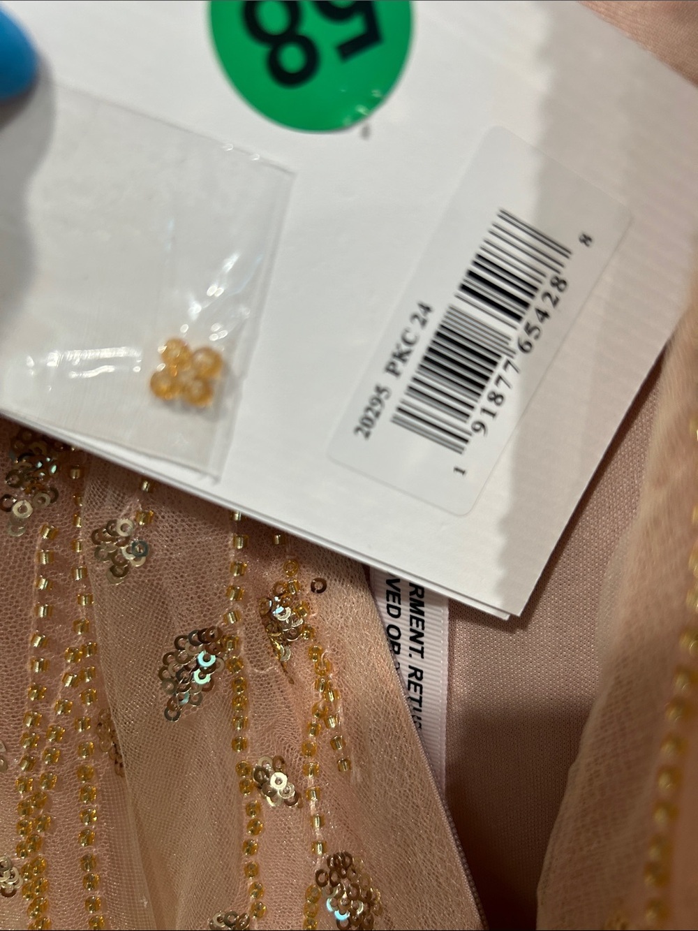Mac Duggal Blush Champagne Embellished v neck Tulle Maxi Gown plus size 24 new - Picture 12 of 14